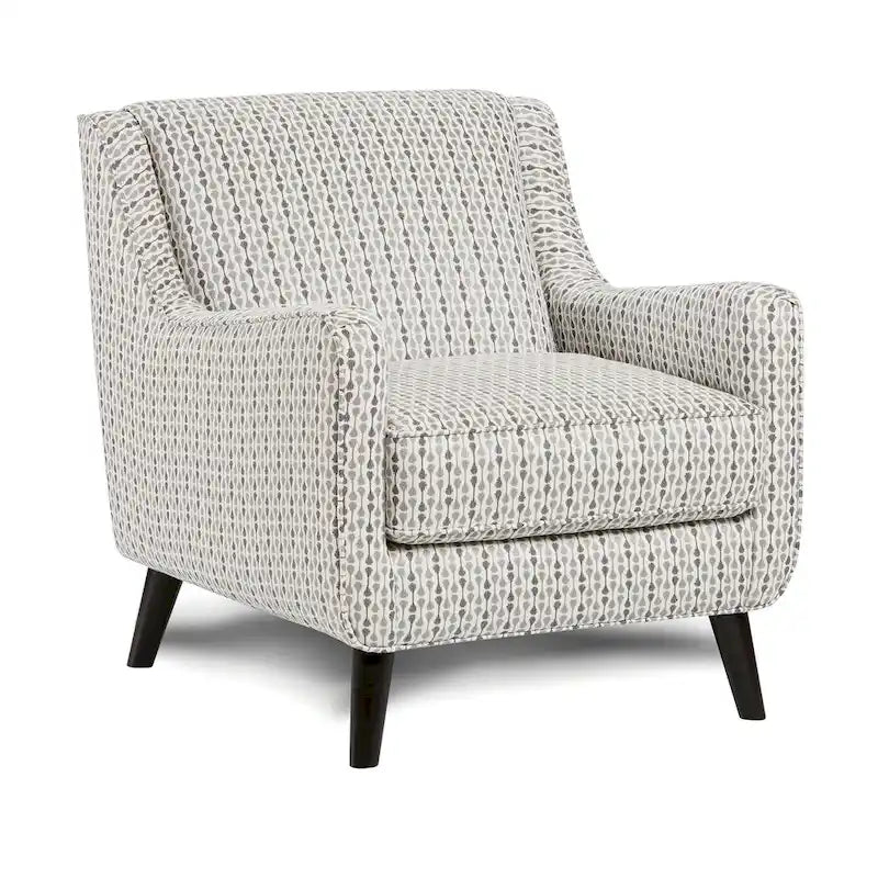 Fauteuil rembourré en tissu multicolore à rayures