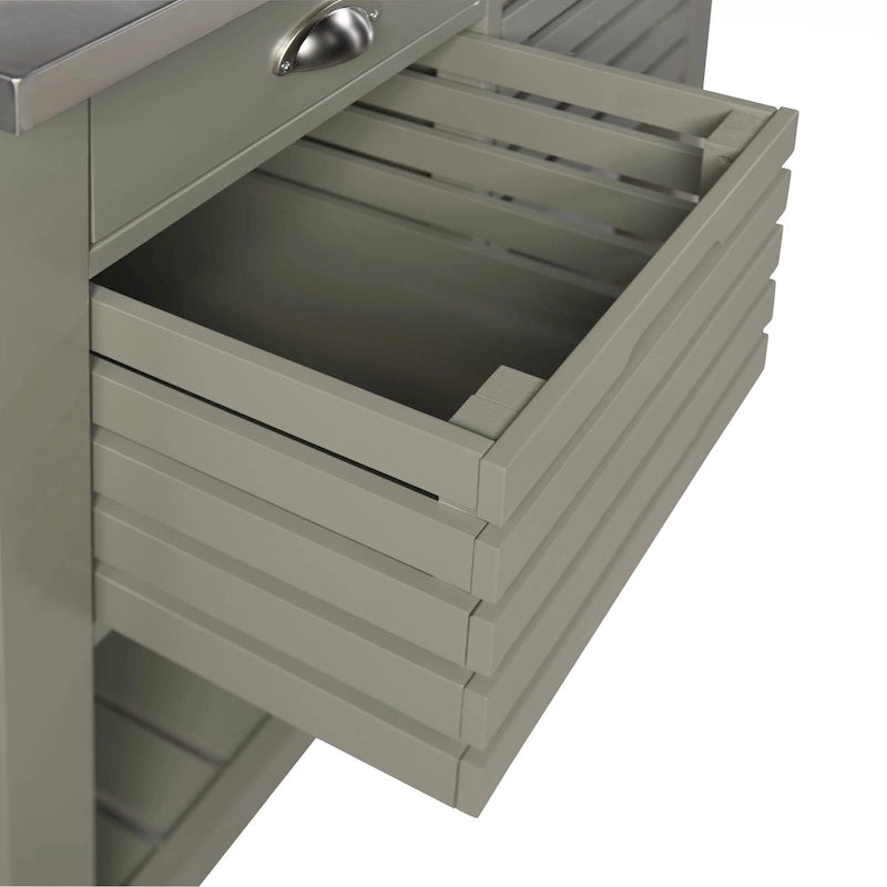 Le chariot de cuisine en bois gris White Squirrel de The Gray Barn