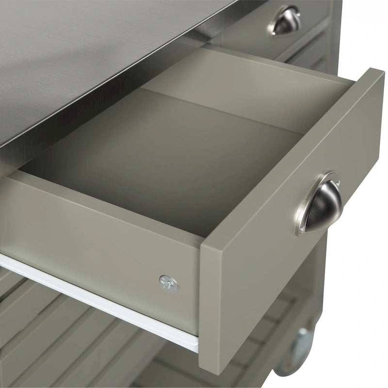 Le chariot de cuisine en bois gris White Squirrel de The Gray Barn