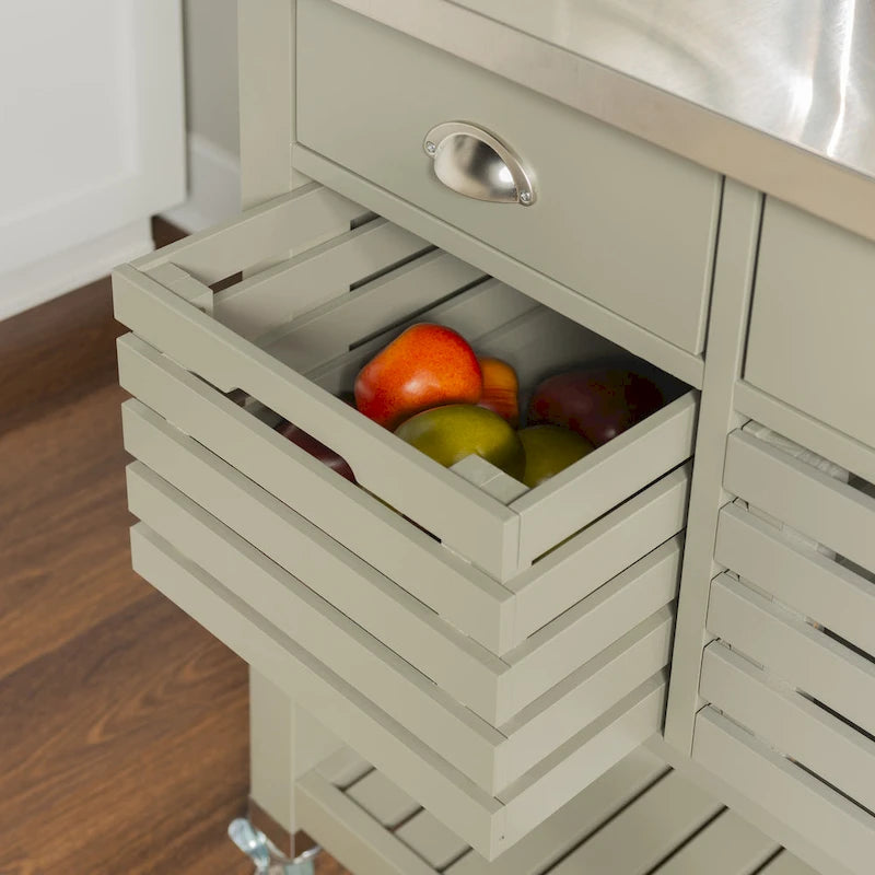 Le chariot de cuisine en bois gris White Squirrel de The Gray Barn