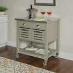 Le chariot de cuisine en bois gris White Squirrel de The Gray Barn