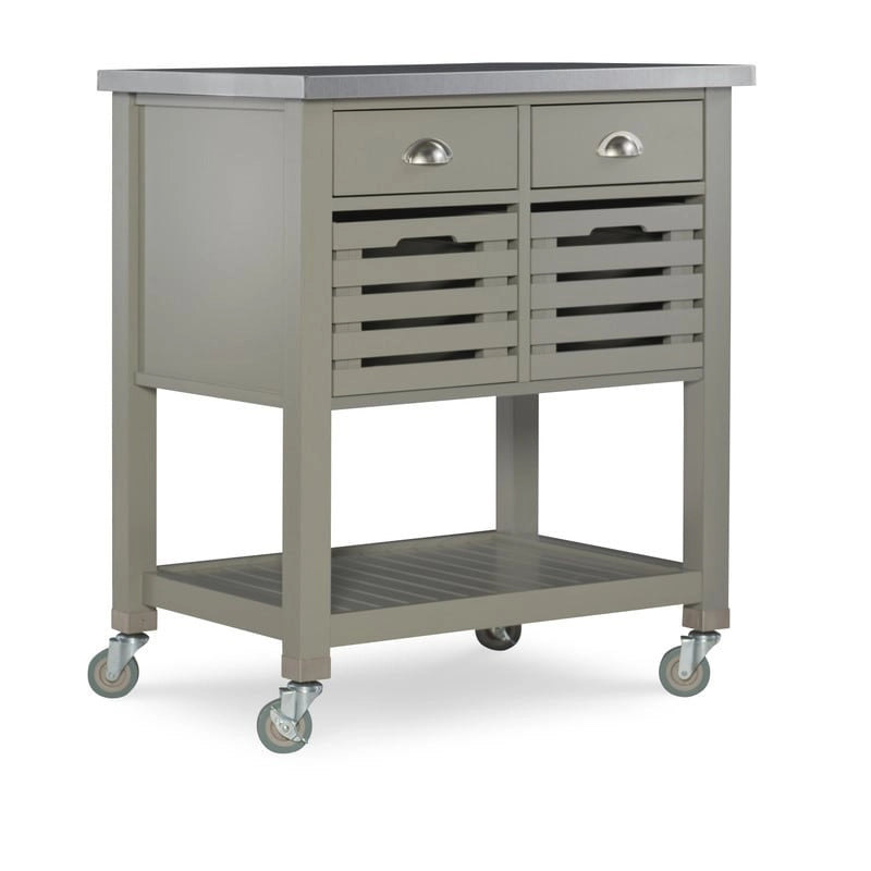 Le chariot de cuisine en bois gris White Squirrel de The Gray Barn