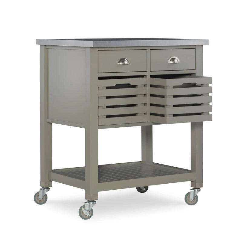 Le chariot de cuisine en bois gris White Squirrel de The Gray Barn