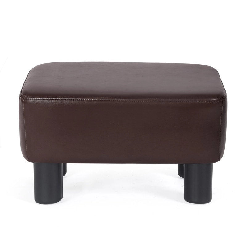 Petit repose-pieds rectangulaire en cuir PU, pouf, repose-pieds moderne