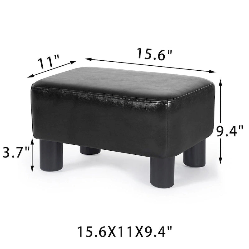 Petit repose-pieds rectangulaire en cuir PU, pouf, repose-pieds moderne