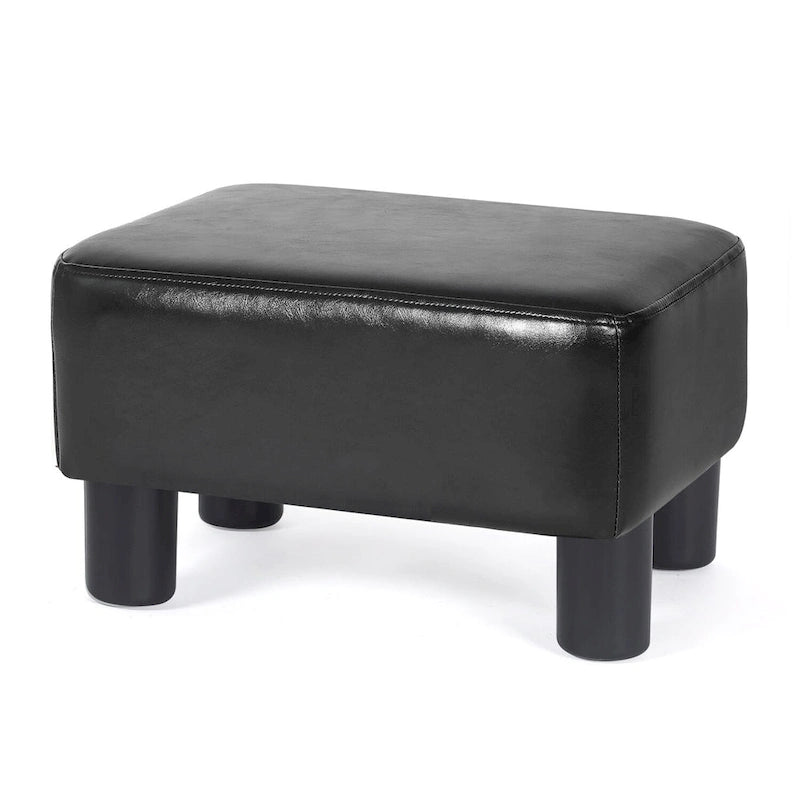 Petit repose-pieds rectangulaire en cuir PU, pouf, repose-pieds moderne