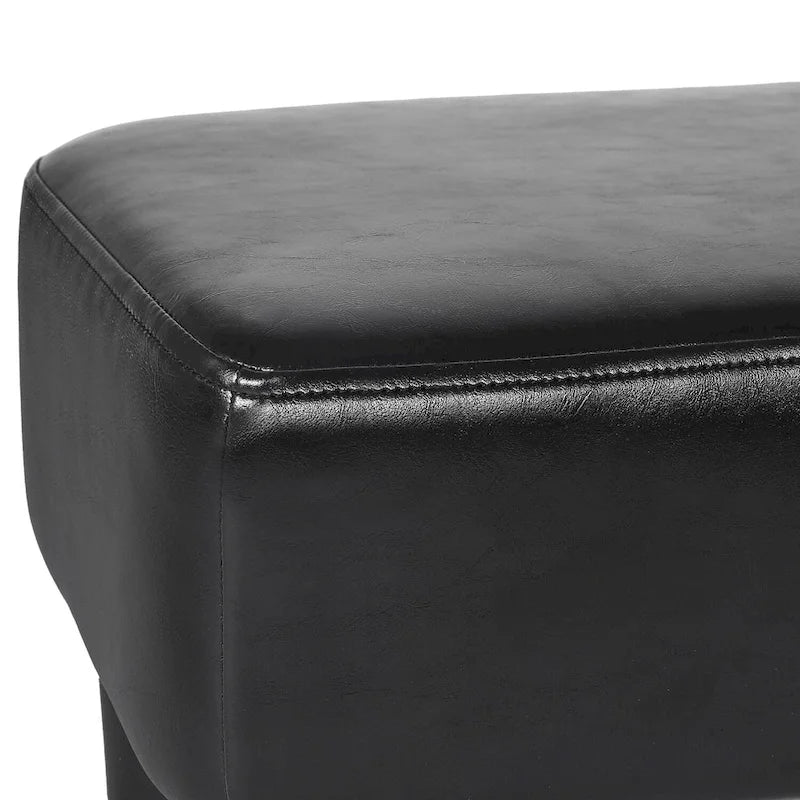 Petit repose-pieds rectangulaire en cuir PU, pouf, repose-pieds moderne