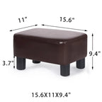 Petit repose-pieds rectangulaire en cuir PU, pouf, repose-pieds moderne