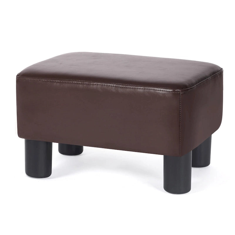 Petit repose-pieds rectangulaire en cuir PU, pouf, repose-pieds moderne