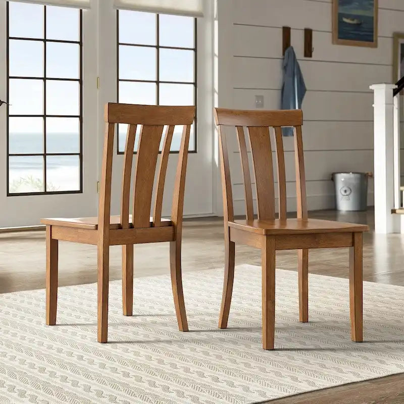 Chaises de salle à manger en bois à lattes (lot de 2)