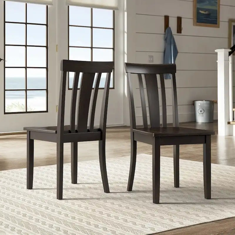 Chaises de salle à manger en bois à lattes (lot de 2)