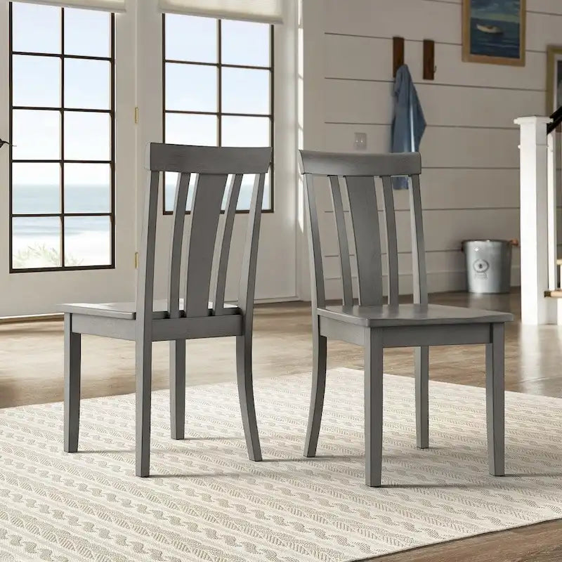 Chaises de salle à manger en bois à lattes (lot de 2)