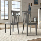 Chaises de salle à manger en bois à lattes (lot de 2)