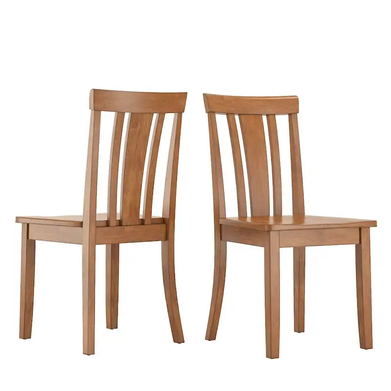 Chaises de salle à manger en bois à lattes (lot de 2)