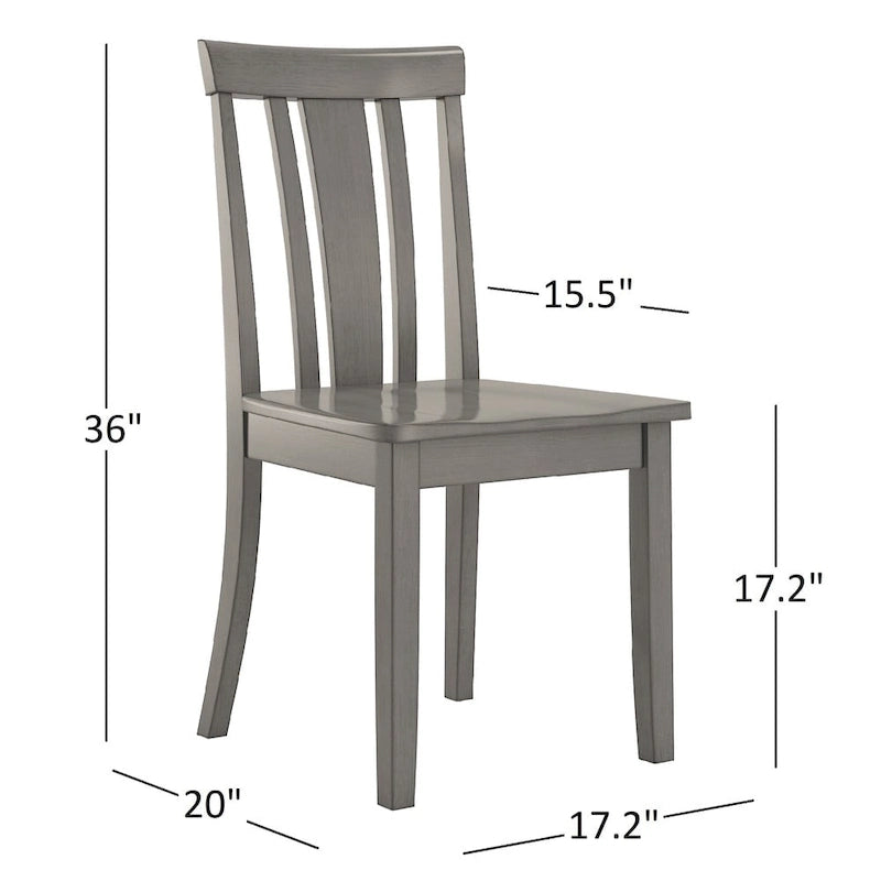 Chaises de salle à manger en bois à lattes (lot de 2)