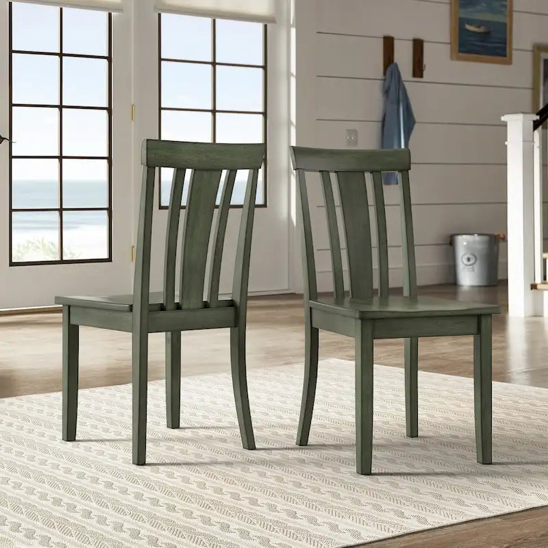 Chaises de salle à manger en bois à lattes (lot de 2)