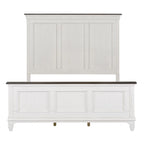 Lit capitonné Queen en charbon de bois blanc brossé