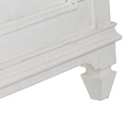 Lit capitonné Queen en charbon de bois blanc brossé