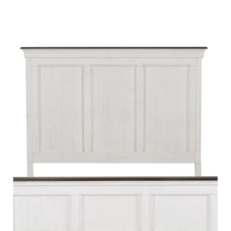 Lit capitonné Queen en charbon de bois blanc brossé