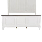 Lit capitonné Queen en charbon de bois blanc brossé