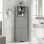 Armoire d'angle haute avec 2 portes et 2 étagères, autoportante, réglable, 1 personne