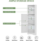 Armoire d'angle haute avec 2 portes et 2 étagères, autoportante, réglable, 1 personne