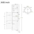 Armoire d'angle haute avec 2 portes et 2 étagères, autoportante, réglable, 1 personne