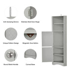 Armoire d'angle haute avec 2 portes et 2 étagères, autoportante, réglable, 1 personne
