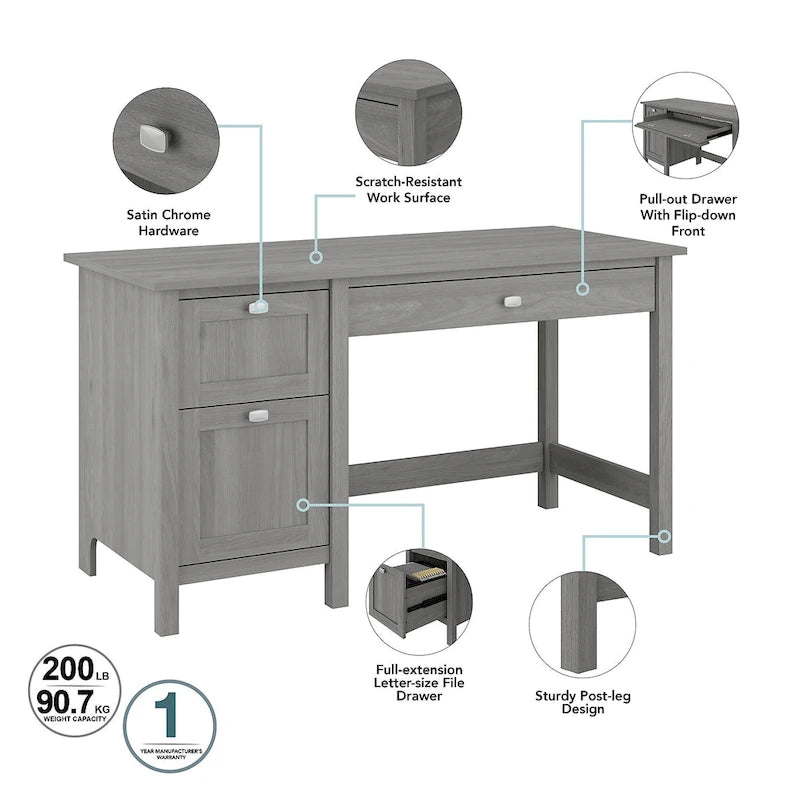 Bureau informatique 54 W avec organiseur de bureau