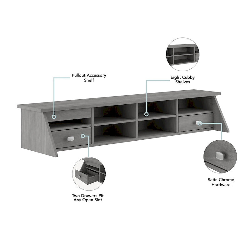 Bureau informatique 54 W avec organiseur de bureau