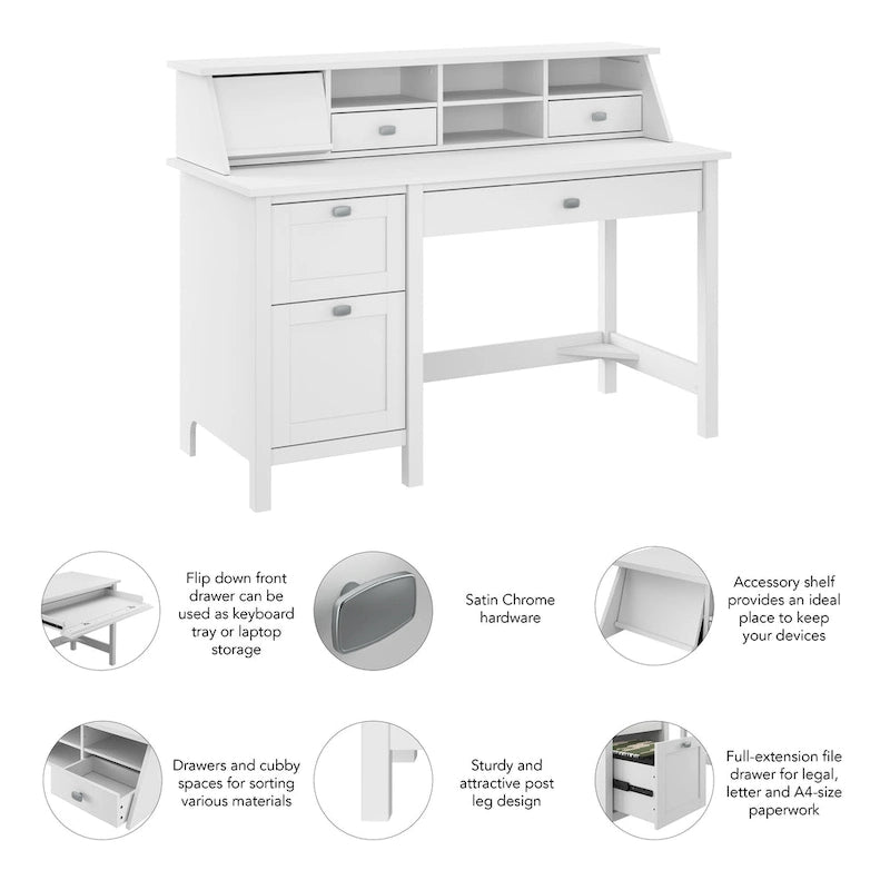 Bureau informatique 54 W avec organiseur de bureau