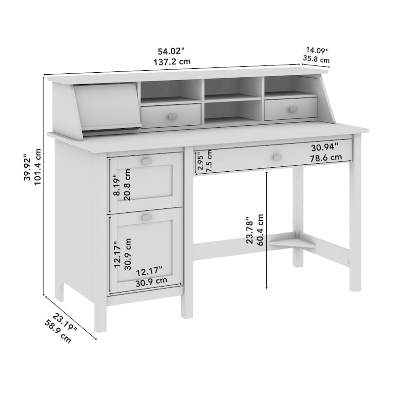 Bureau informatique 54 W avec organiseur de bureau