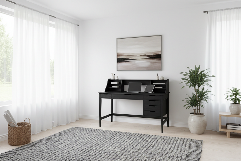Bureau informatique 54 W avec organiseur de bureau