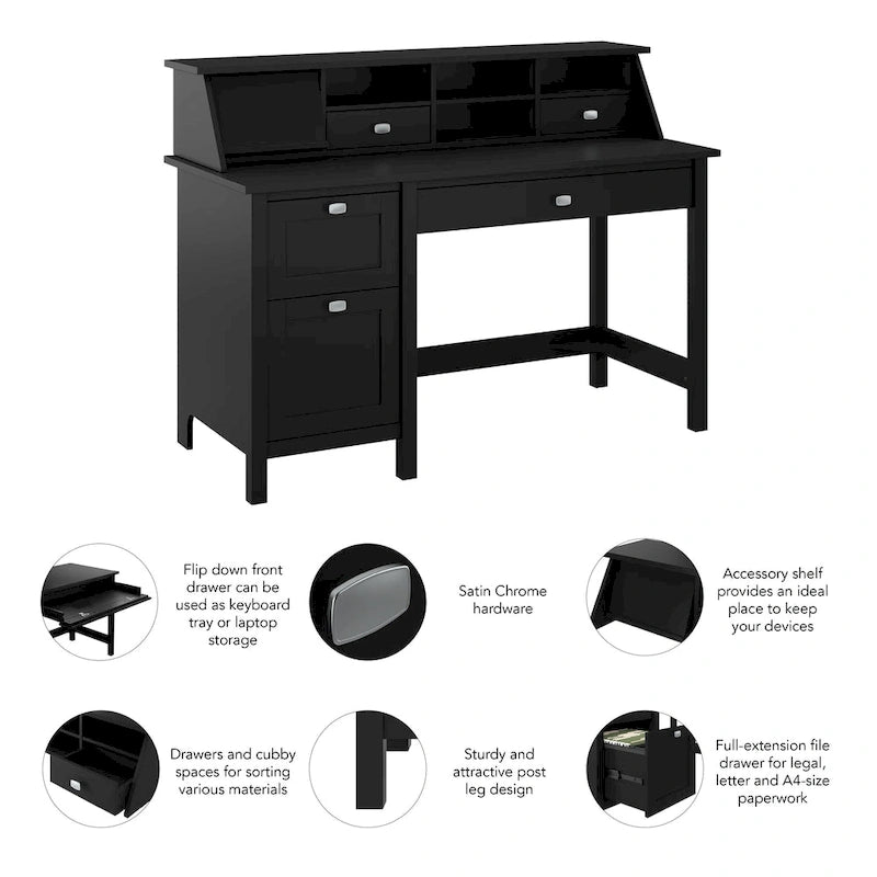 Bureau informatique 54 W avec organiseur de bureau