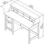 Bureau informatique 54 W avec organiseur de bureau