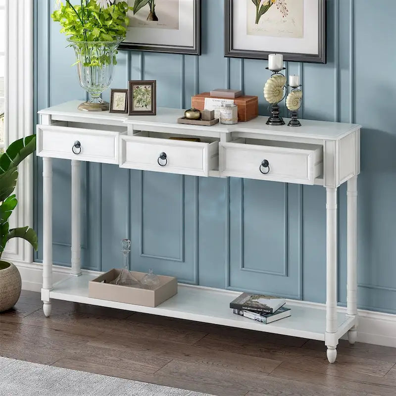 Console D'Entrée avec Tiroirs et Étagère Projetés
