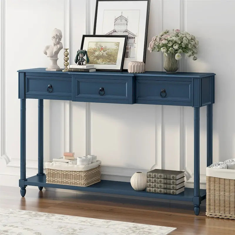 Console D'Entrée avec Tiroirs et Étagère Projetés