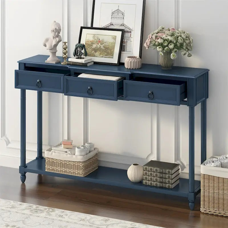 Console D'Entrée avec Tiroirs et Étagère Projetés