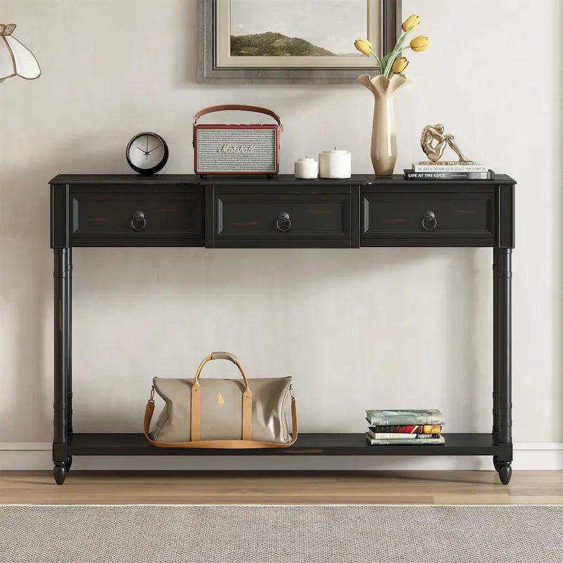 Console D'Entrée avec Tiroirs et Étagère Projetés