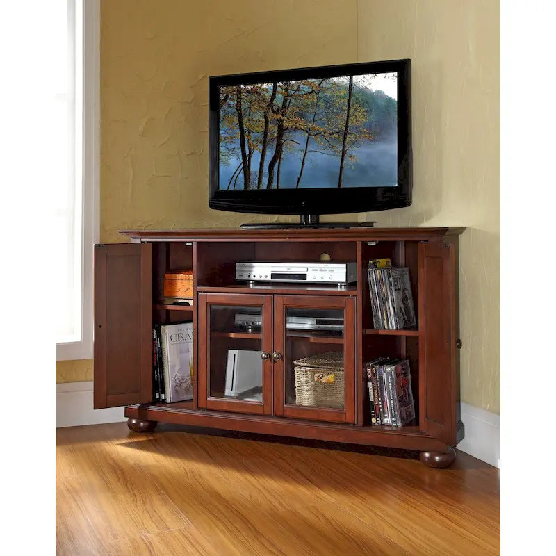 Meuble TV d'angle 48 pouces en Acajou Vintage