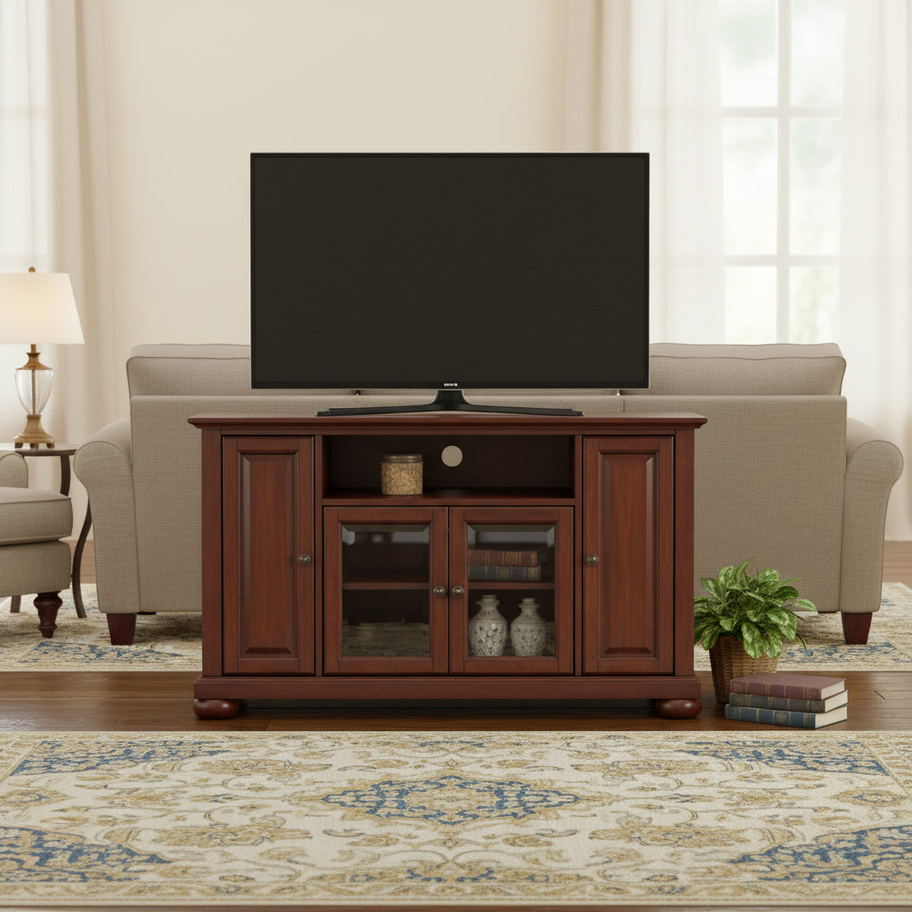 Meuble TV d'angle 48 pouces en Acajou Vintage