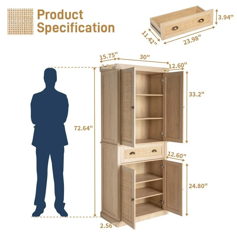 Penderie en rotin et bois