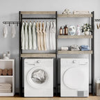Étagère de rangement en bois à 5 niveaux pour machine à laver et sèche-linge