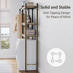 Étagère de rangement en bois à 5 niveaux pour machine à laver et sèche-linge