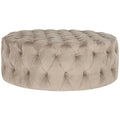 Pouf rond touffeté | Lin | Multicolore
