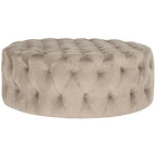 Pouf rond touffeté | Lin | Multicolore