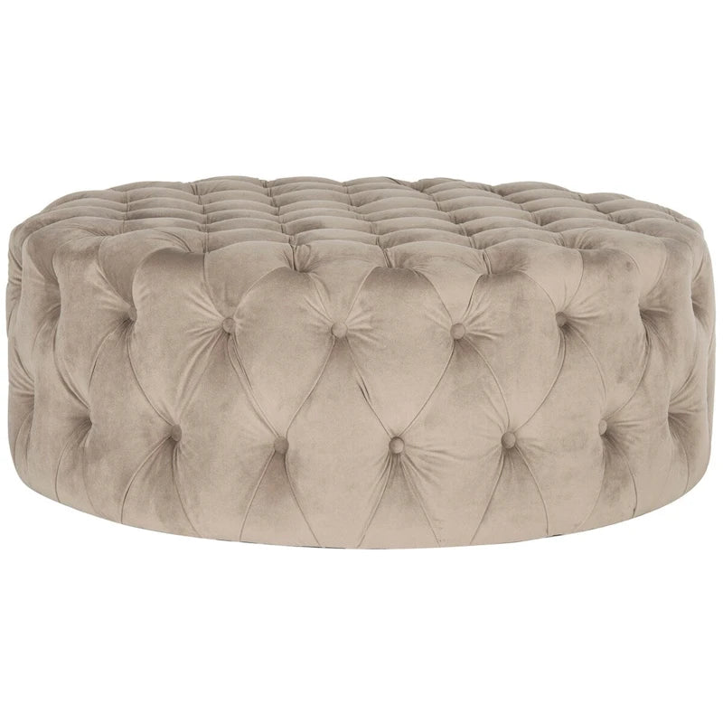Pouf rond touffeté | Lin | Multicolore