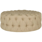 Pouf rond touffeté | Lin | Multicolore