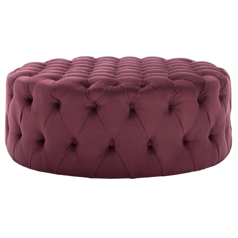 Pouf rond touffeté | Lin | Multicolore