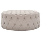 Pouf rond touffeté | Lin | Multicolore